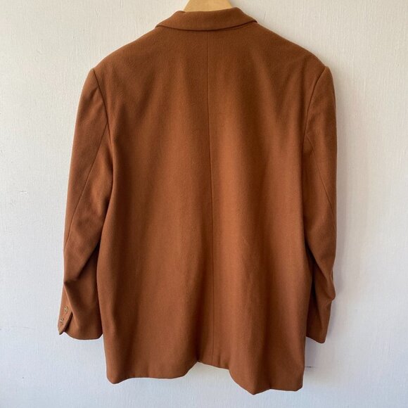 All Week Long Cashmere Coat Womens 14 Petite Wool Blend Brown Minimalist VTG - Picture 6 of 7